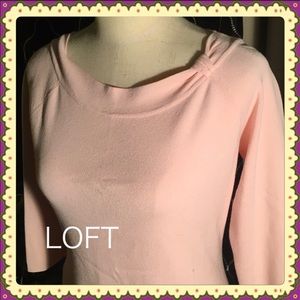 Blush pale pink Loft bow sweater